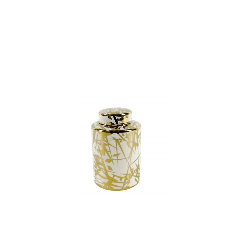 CERAMICA- POTE DOURADO 13x13x21cm