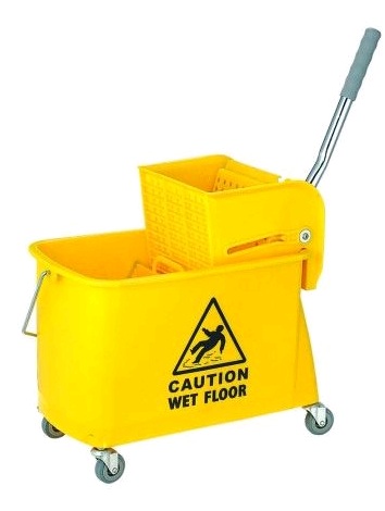 CARRINHO C/ BALDE DE LIMPEZA AMARELO