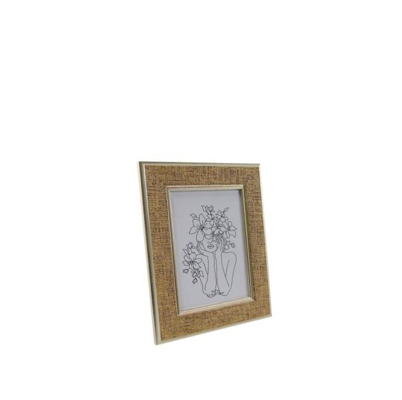 ACRILICO- MOLDURA COR MADEIRA 13x18cm