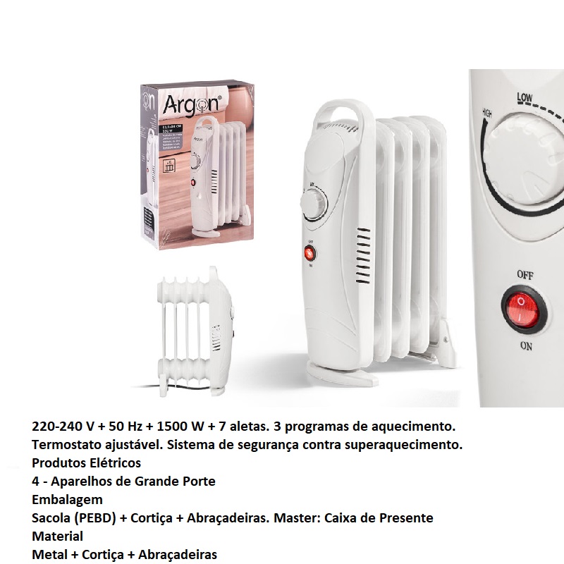 ARGON- RADIADOR 5 ELEMENTOS 650W