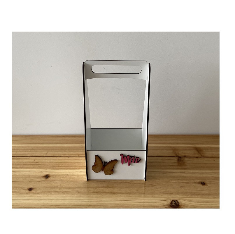 MADEIRA- CAIXA 12X22.5CM BRANCA MÃE