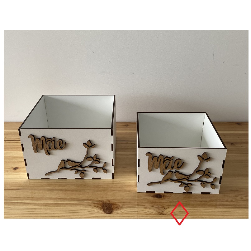 MADEIRA- CAIXA BRANCA 13X13X10 MÃE