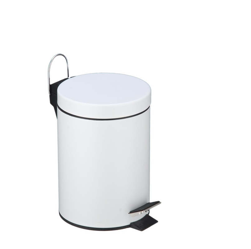 BALDE INOX C/PEDAL 5L BRANCO