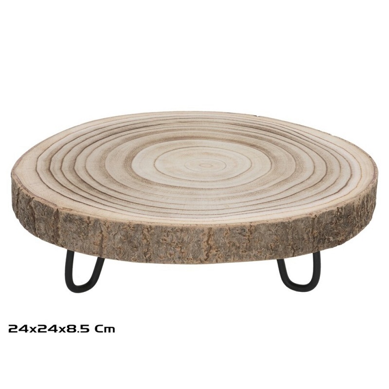 BASE MADEIRA C/PE 24X24X8.5CM